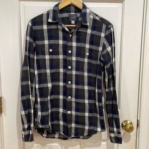 J. Crew || Sportsman's Outfitters Flannel Plaid Button Down Shirt; Size S Slim